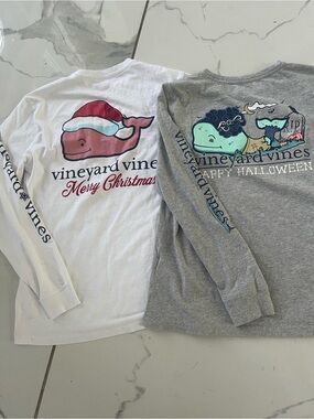 Vineyard Vines  Long-Sleeve  Christmas & Halloween Whale Tees -
